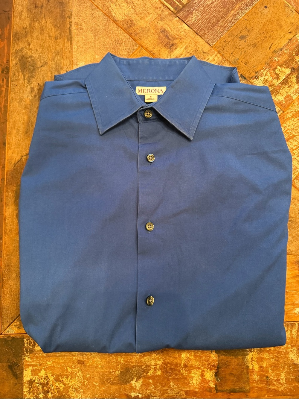 Merona Men's Deep Blue Long-Sleeve Button-Up Shirt